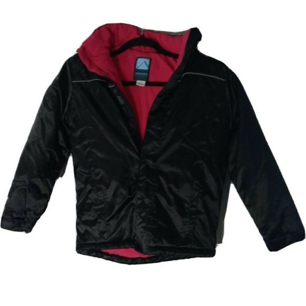 ICEBURG Outerwear. Puff Hooded Black/Pink Jacket Womens Size Small Pre-owned